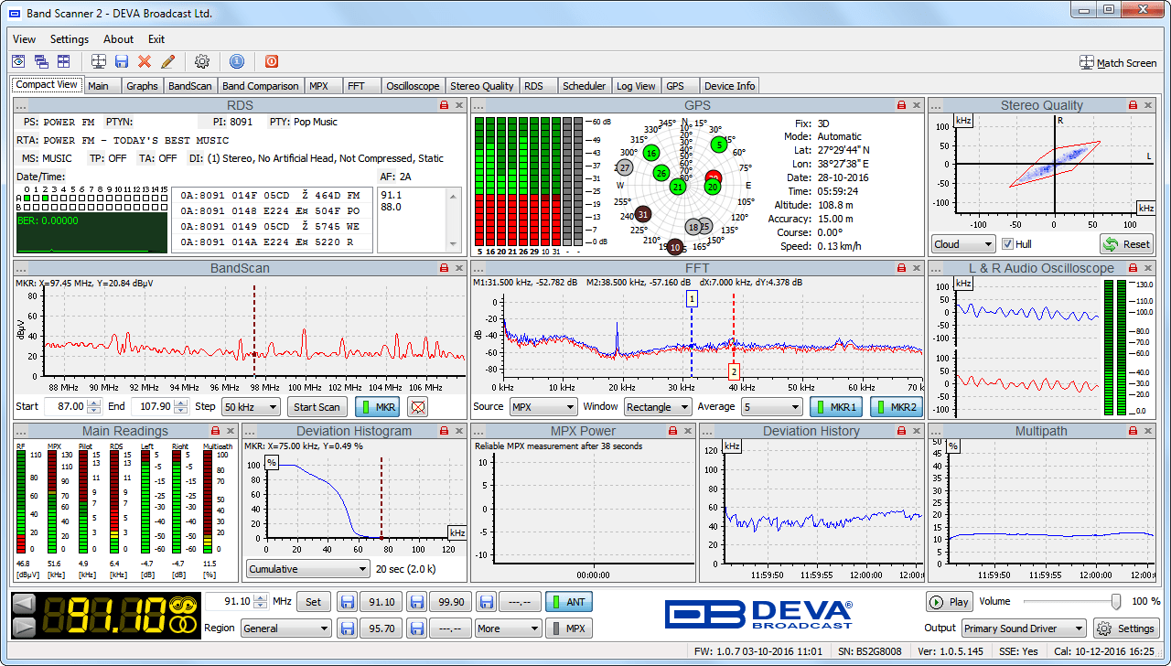 Band scanner 2 DEVA Analyseur et monitoring FM