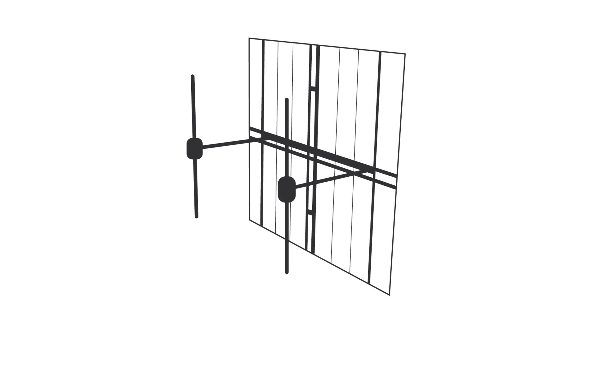 Antenne FM Large bande a double dipole H V