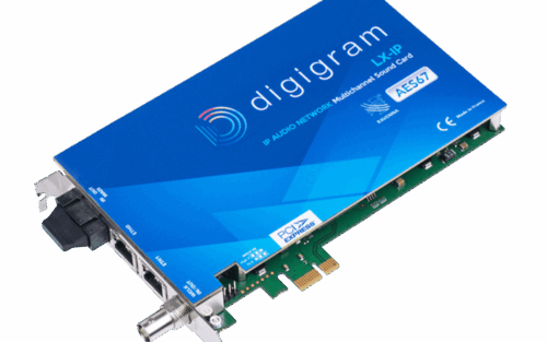 LX-IP Digigram Carte son multicanal AoIP AES67 Ravenna