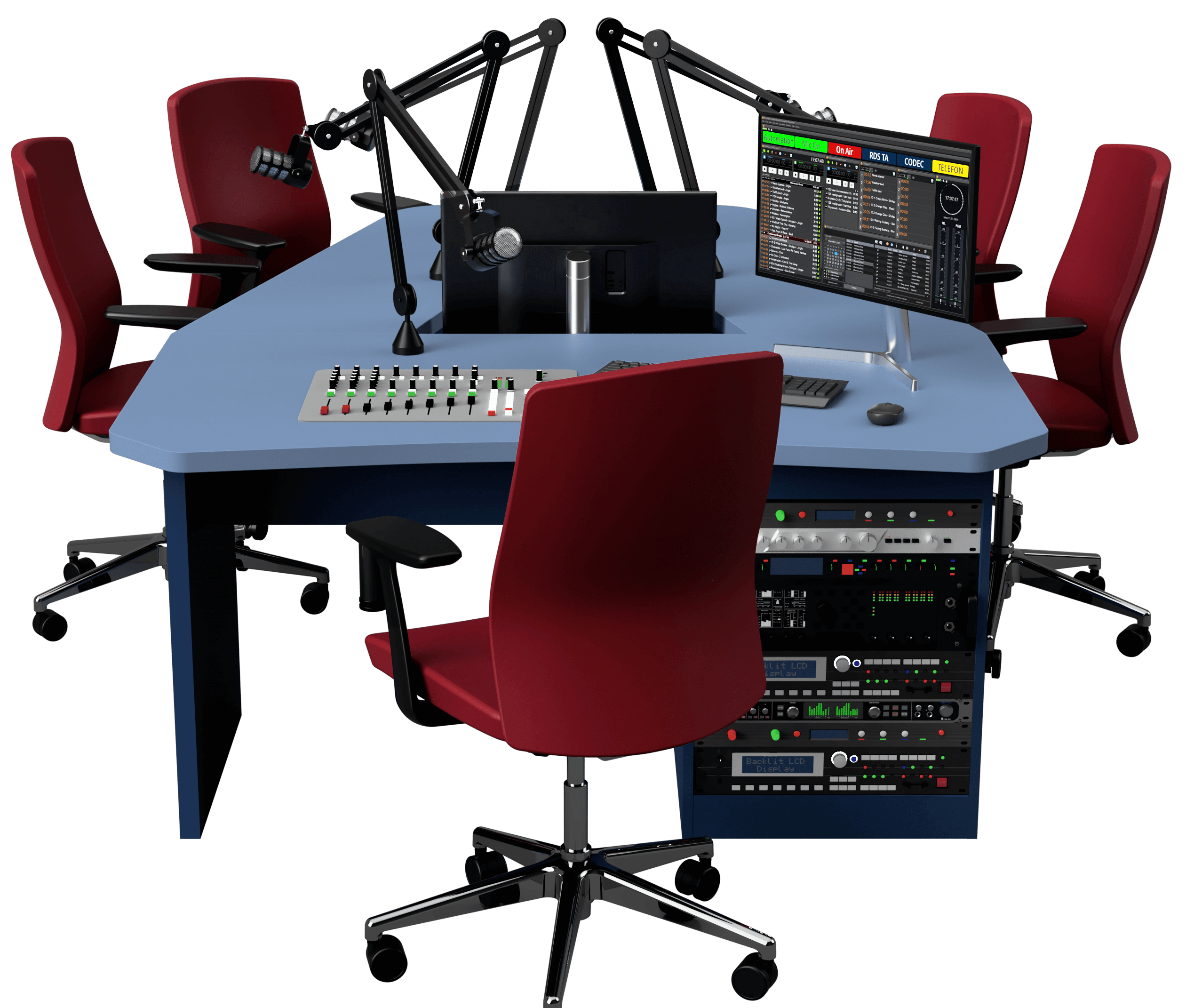 Top Desk L Mobilier Studio Radio – Vidéo – 5 Personnes